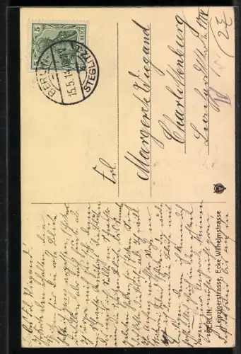 AK Berlin, Leipzigerstrasse Ecke Wilhelmstrasse mit Strassenbahn