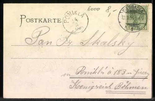 AK Frankfurt a. M., Kaiserstrasse mit Strassenbahn