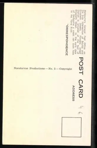 AK Melbourne, Elizabeth Street, Strassenbahn