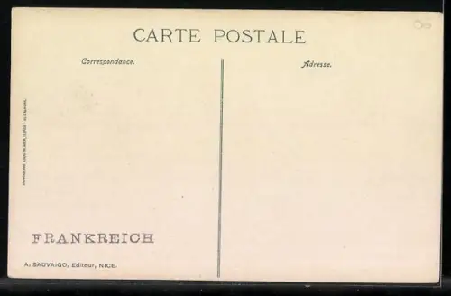 AK Route de Nice à Monaco, Le tournant du Cap Roux, Strassenbahn
