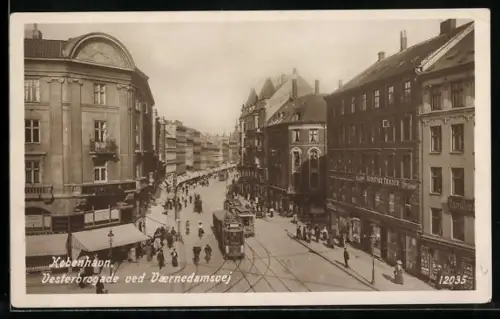 AK Koppenhagen / Kobenhavn, Vesterbrogade ved Vaernedamsvej mit Strassenbahn