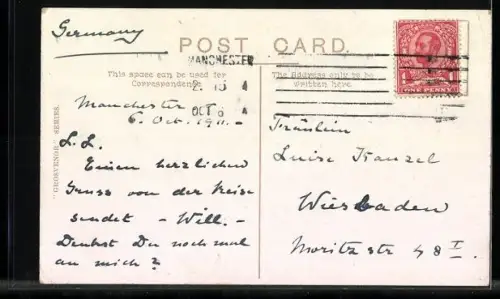 AK Manchester, Deansgate, Strassenbahn