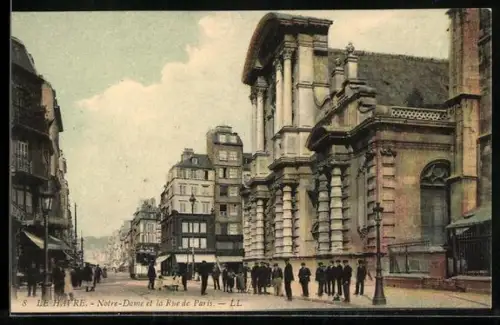 AK Le Havre, Notre-Dame et la Rue de Paris