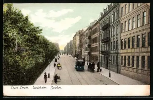 AK Stockholm, Strassenpartie, Strassenbahn