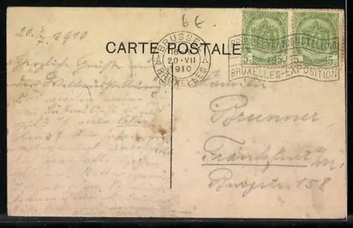 AK Bruxelles, Boulevard Anspach, Strassenbahn