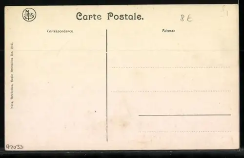 AK Bruxelles, Place Royale, Strassenbahn