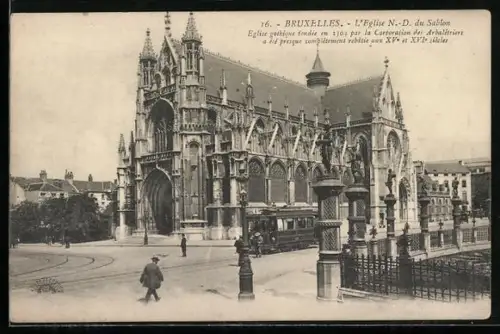 AK Bruxelles, L`Eglise, Strassenbahn