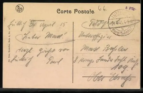 AK Liege, Palais de Justice et place St. Lambert, Strassenbahn