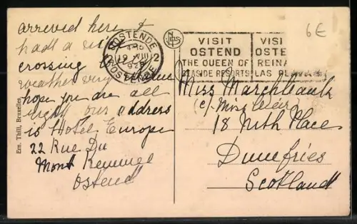 AK Ostende, Strassenbahn passiert den Kursaal