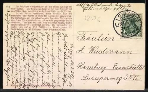 AK Leipzig, Neuer Hauptbahnhof mit Strassenbahn