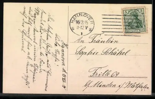 AK Hannover, Pferdeturm und Petrikirche, Strassenbahn