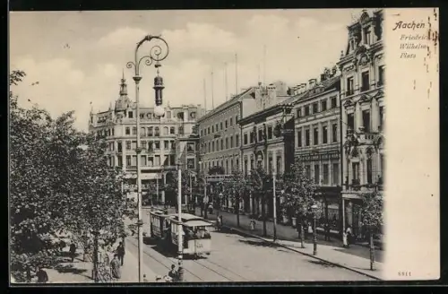 AK Aachen, Strassenbahn am Friedrich Wilhelm Platz
