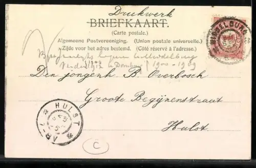 AK Middelburg, Markt op Marktdag, Strassenbahn