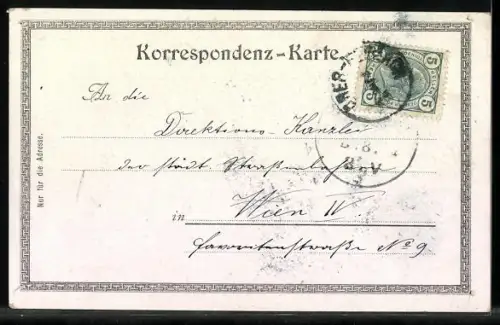 AK Ferlach, Ortsansicht mit Brücke