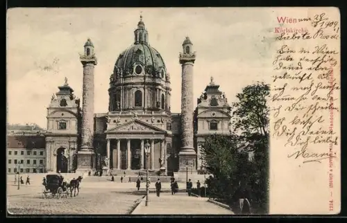 AK Wien, Karlskirche, Vorderansicht