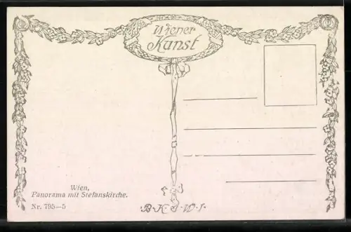 Künstler-AK J. Kalous: Wien, Panorama mit Stefanskirche
