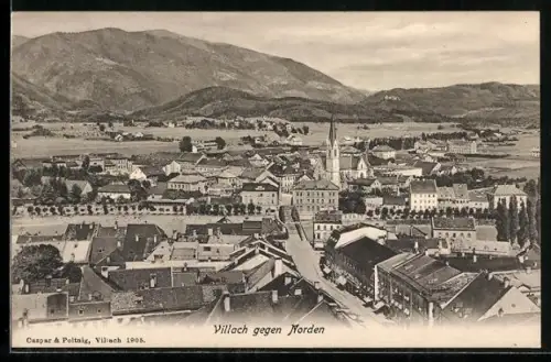 AK Villach, Ortsansicht gegen Norden
