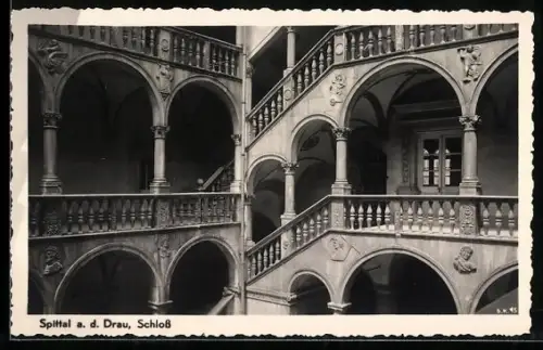 AK Spittal a. d. Drau, Schloss, Innenansicht Treppenhaus