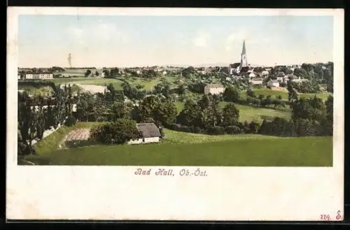 AK Bad Hall /O.-Ö., Ortsansicht von einer Wiese aus