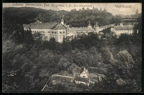 AK St. Johann b. H., Schloss Herberstein, Westansicht