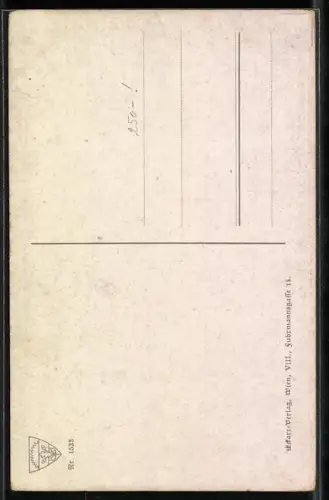Künstler-AK Klosterneuburg, Teilansicht mit Kirche im Winter