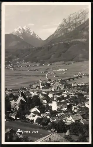 AK Schwaz, Totalansicht mit Umgebung aus der Vogelschau