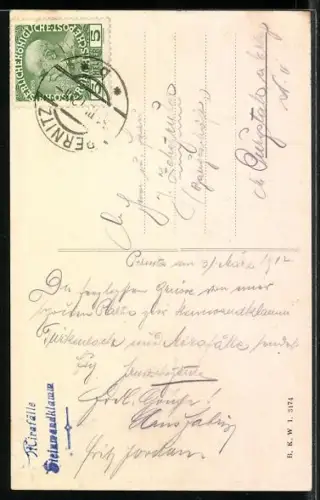 AK Steinwandklamm, Türkenloch mit Treppenzugang und Wanderer