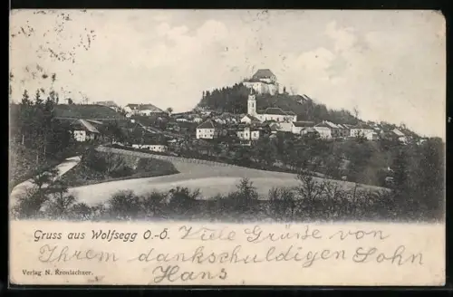 AK Wolfsegg /O.-Ö., Ortsansicht, Panorama