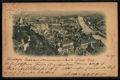 AK Graz, Totalansicht aus der Vogelschau