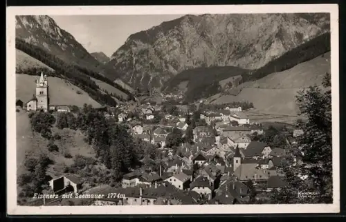 AK Eisenerz, Totalansicht mit Seemauer