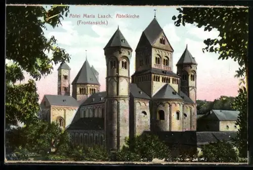AK Maria Laach, Abteikirche, Frontansicht
