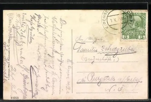 AK St. Corona am Wechsel, Ortsansicht mit Schneeberg