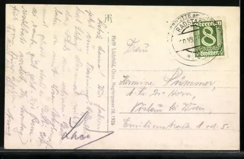 AK Radstadt, Gesamtansicht mit Bergpanorama