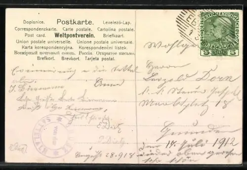 AK Ebensee, Sattelalm im Höllengebirge aus der Vogelschau