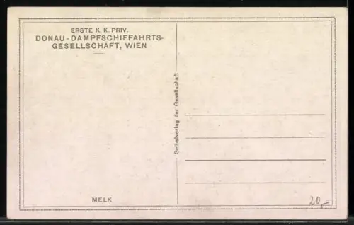 Künstler-AK Rudolf Schmidt: Melk, Schlossansicht mit Dampfer