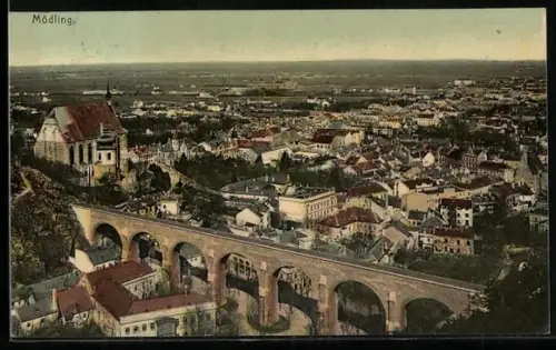 AK Mödling, Teilansicht mit Kirche
