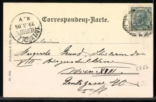 AK Graz, Totalansicht mit Brücke aus der Vogelschau