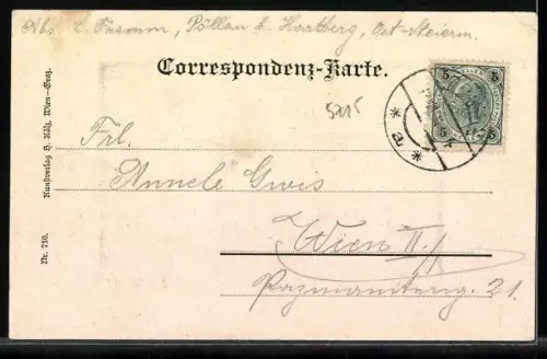 AK Graz, Schlossberg, Ortsansicht mit Brücke