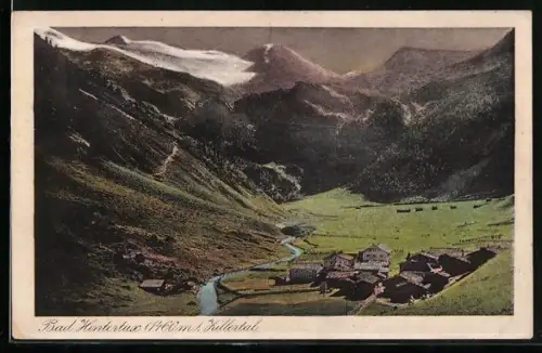 AK Bad Hintertux /Zillertal, Ortsansicht mit Flusspartie