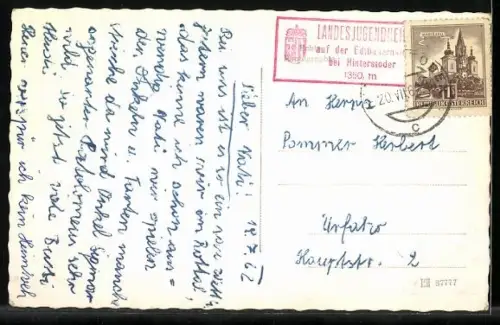 AK Hinterstoder, Jugendheim Edtbaueralm mit dem Toten Gebirge