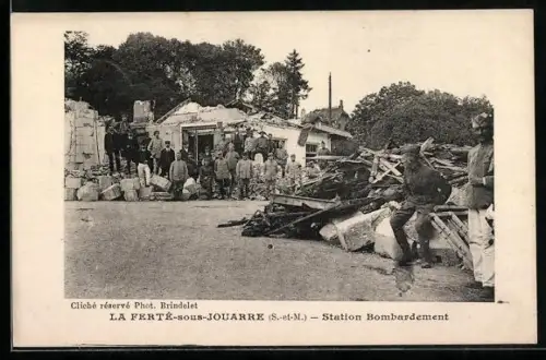 AK La Ferté-sous-Jouarre /S.-et-M., Station bombardement après l`attaque
