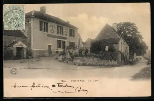 AK Bois-le-Roi, La Cave et la rue animée devant le café