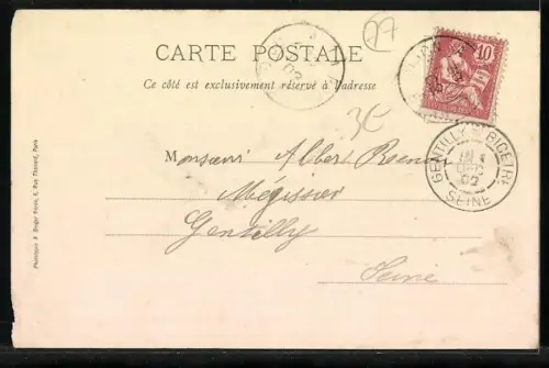 AK Forêt de Sénart, Croix Villebois, vue de la route bordée d`arbres et d`un café rustique