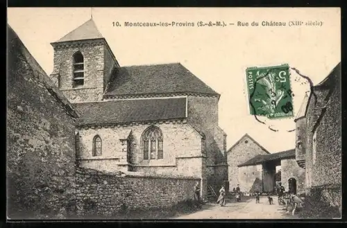 AK Montceaux-les-Provins /S.-&-M., Rue du Château, XIIIe siècle