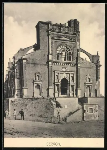 AK Servon, Ruines de l`église après un bombardement