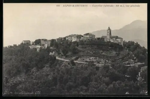 AK Castellar, Ortsansicht mit Kirche