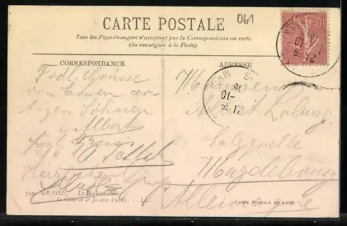 AK Grasse, Le Boulevard de la Gare et le Jardin Public