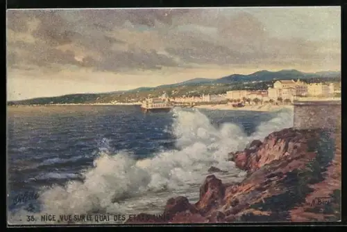 Künstler-AK Nice, Vur sur le Quai des Etats-Unis