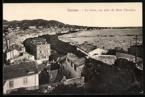 AK Cannes, Le cours, vue prise du Mont Chevalier