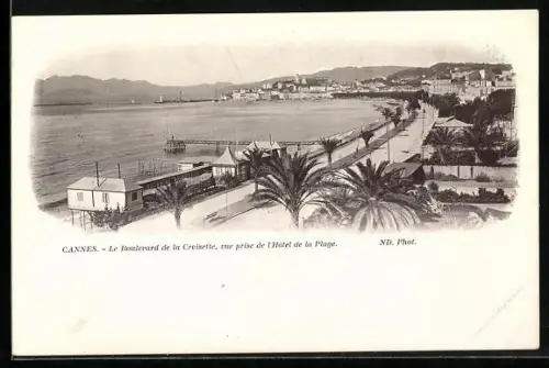 AK Cannes, Le Boulevard de la Croisette, vue prise de l`Hôtel de la Plage